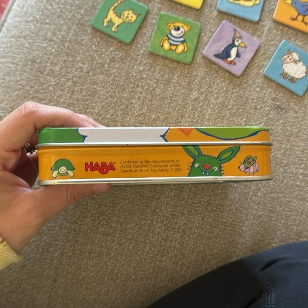 HABA Mini Lotto Number 19 Miniature Travel Tin Set of 4 Bingo From Germany